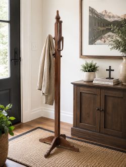 Solid Wood Freestanding Coat Rack / Hall Tree – Excellent Condition