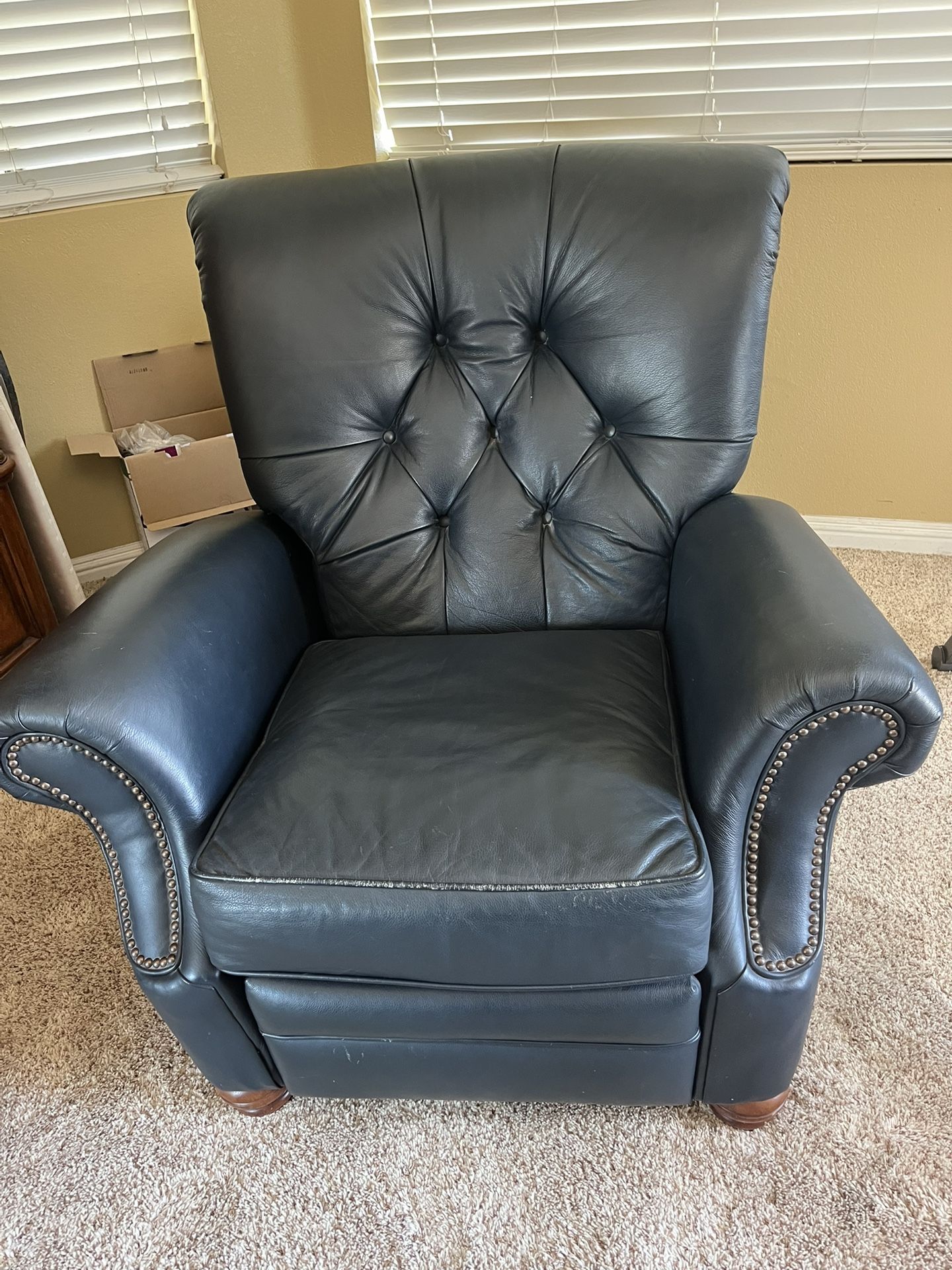 Beautiful blue Leather Recliner
