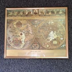 Blaue Wall map vintage painting