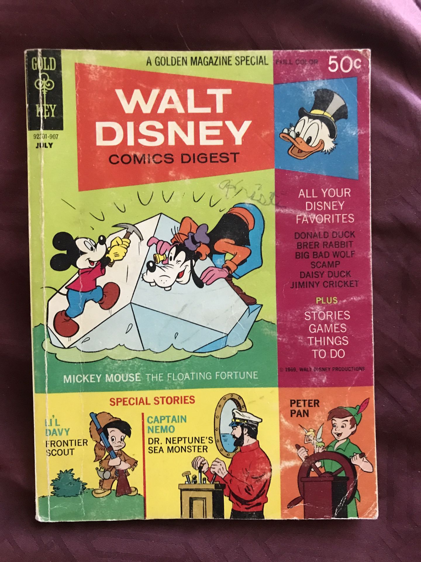 1969 WALT DISNEY Comics Digest #13 July FN- Mickey Mouse - Captain Nemo