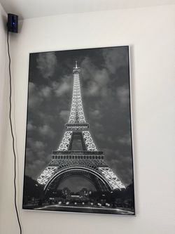 Eiffel Tower Black and White Framed Wall Art