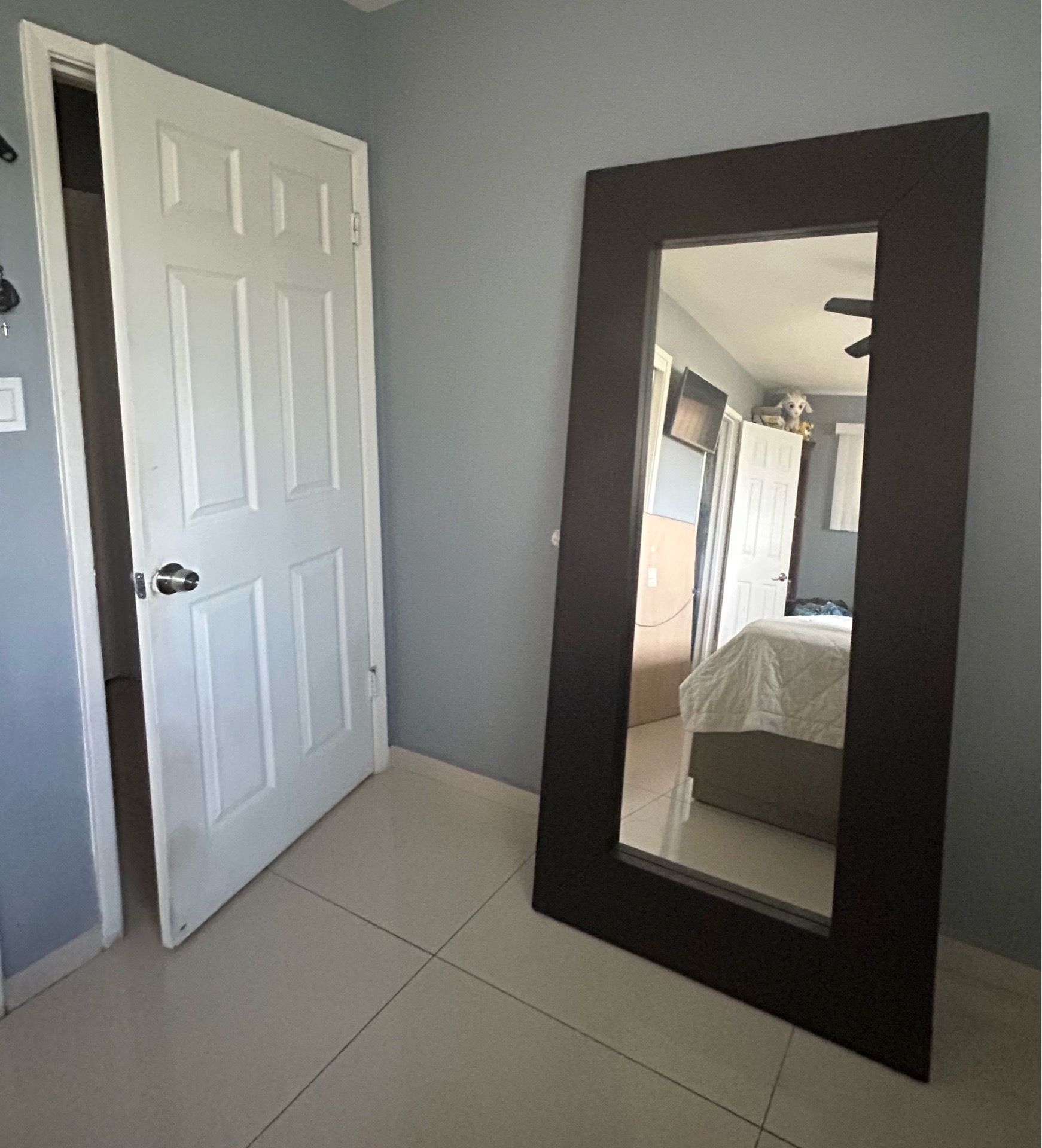 Large mirror with frame