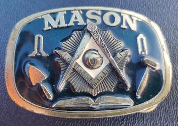 Mason's Brass Belt Buckle, 1986