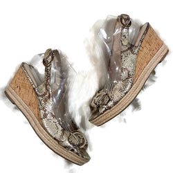 Franco Sarto Kendra Snakeskin Wedge Sandals