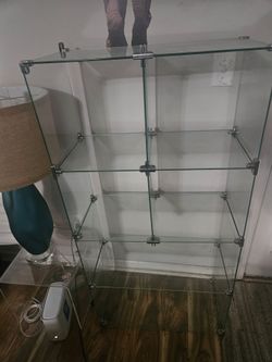 Glass Display Cabinet with Chrome Hardware