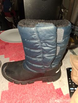 Blue Quilted Winter Snow Boot