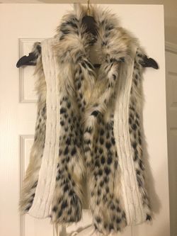 Black and white leopard vest