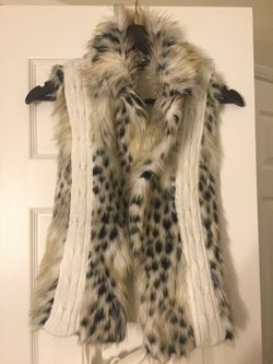 Black and white leopard vest