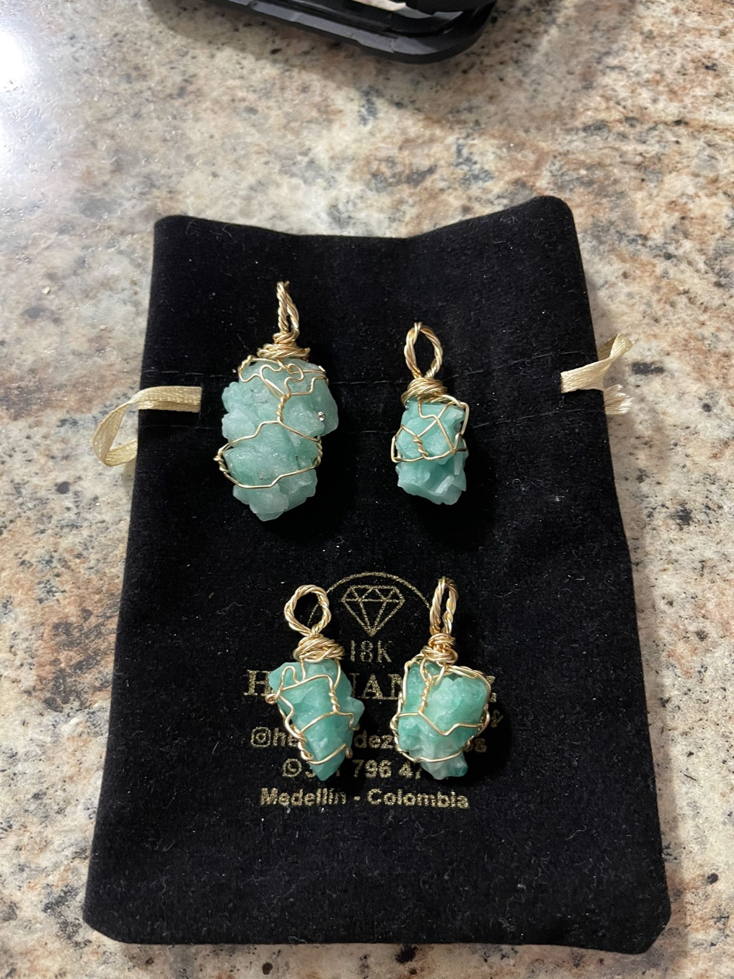 Authentic Colombian Emerald Natural Green Pendant Gold Filled