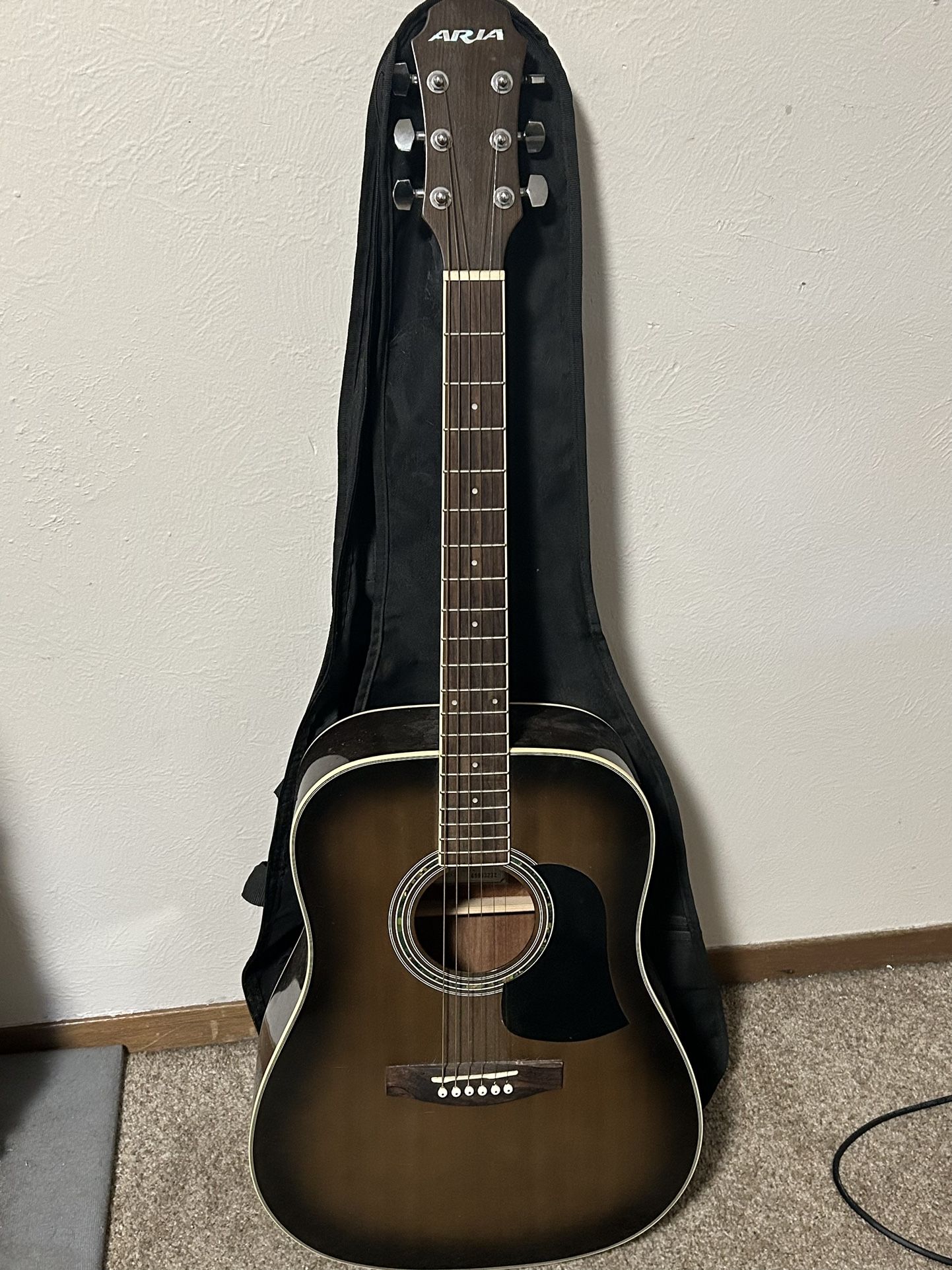 Aria 6 String Guitar With Guitar Bag