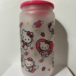 Hello kitty, Sanrio, Frosted Libbey 16oz