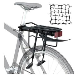 NEW! Bike Cargo Rack w/Fender &  Reflective Logo, Quick Release Mountain Road Bicycle Rear Racks,Universal Adjustable Bike Luggage Touring Carrier Rac