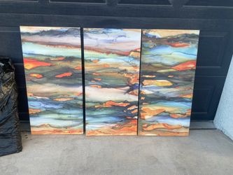 Abstract Canvas Wall Art Triptych Set