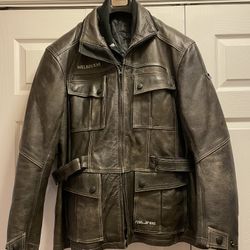 Miline Size 2XL Brown Leather Motorcycle Jacket with armor