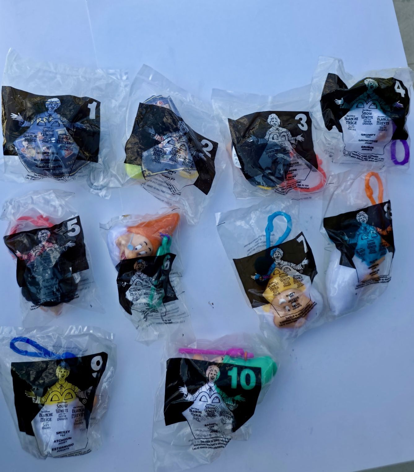 2001 McDonalds Happy Meal Toys Snow White Complete Set Brand New