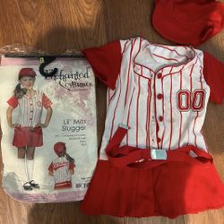 Leg Avenue Lil' Miss Slugger 3-piece baseball costume in size XS kids 4/5