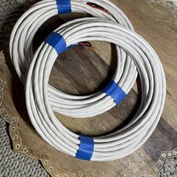 Lot of 2 White 2-Conductor Speaker Wire Coils 63 Ft Total Stranded Copper Audio