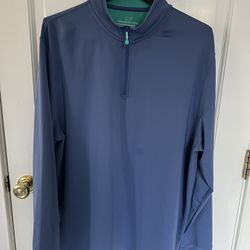 Mens XL x-large Vineyard Vines blue quarter zip shirt sweatshirt EUC