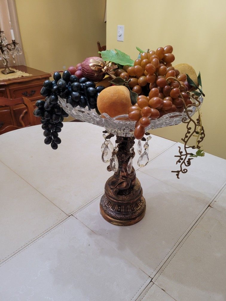 Vintage Antique Victorian Prism Fruit Basket Candy Dish