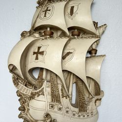 Ceramic Nautical Pirate Ship Wall Decor