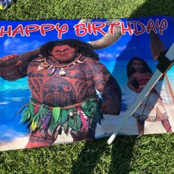 Moana Happy Birthday Sign