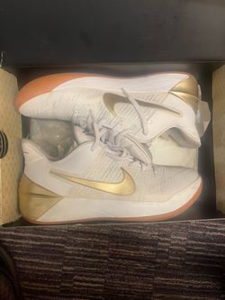 Nike Zoom Kobe AD White Gold Basketball Sneakers