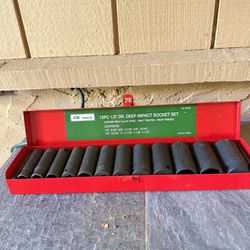 CE Tools 12-Piece 1/2” Drive Deep Impact Socket Set – Complete