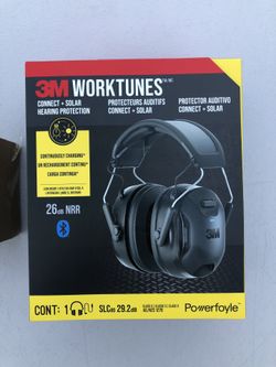 3M WorkTunes Hearing Protection With Bluetooth and Solar Charging! + Premium Gel Inserts!! BRNAD NEW