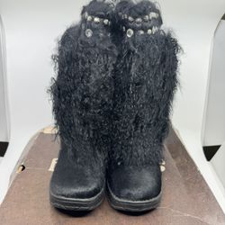 Bearpaw Boetis Black Fur Fashion Boots