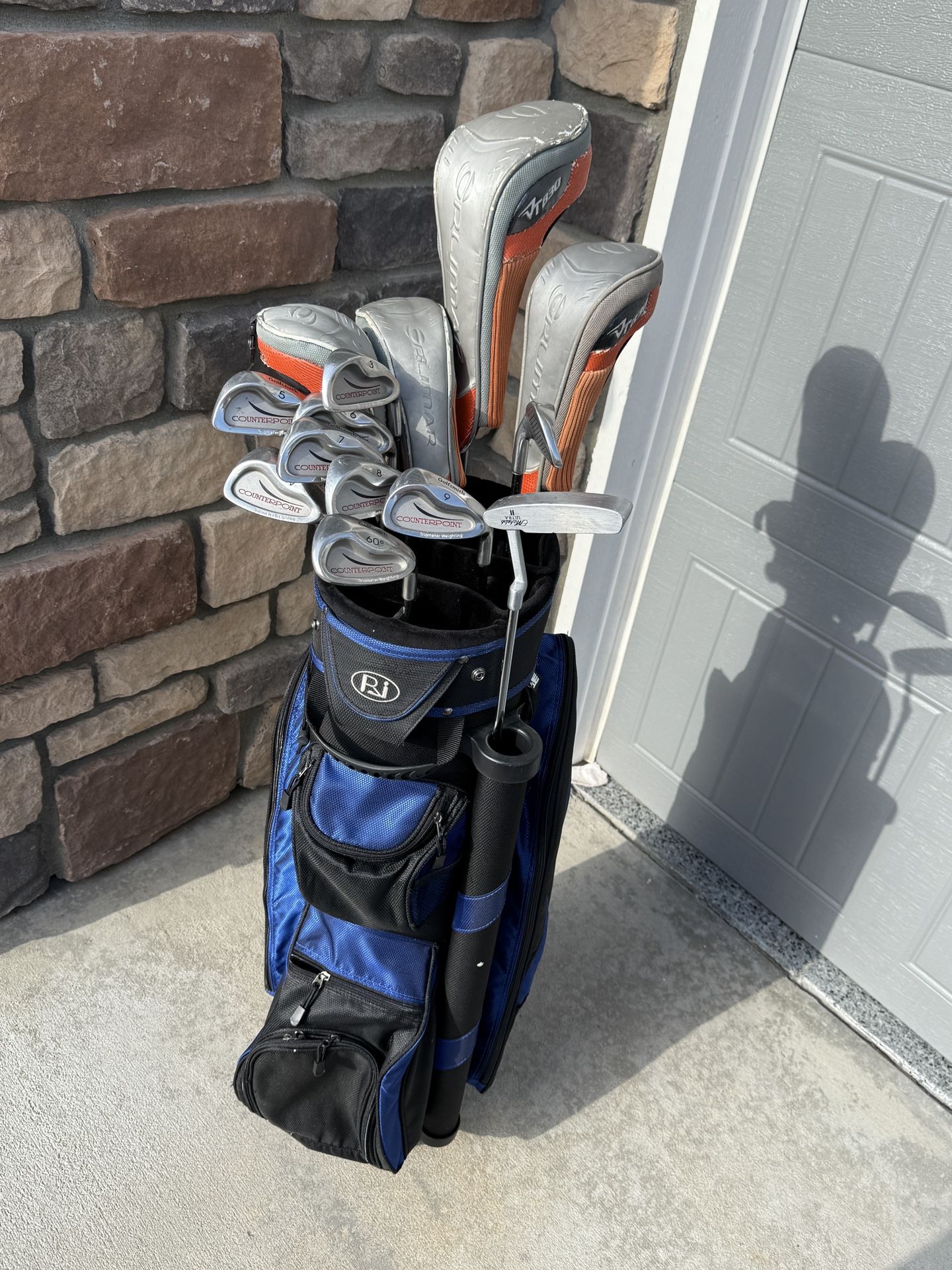 GOLF SET Orlimar Driver 3 wood 3 4 Hybrid GolfSmith 3-PW + SW Bag Balls