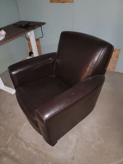 Dark Brown Faux Leather Club Chair