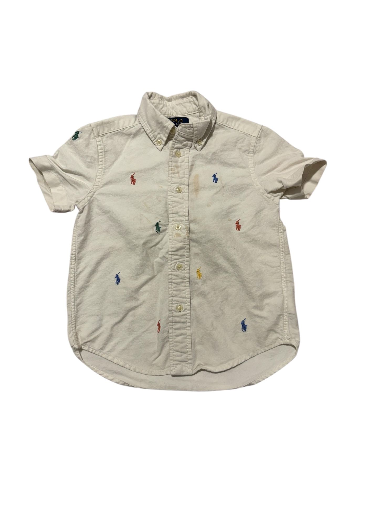 Polo Ralph Lauren B/Down Multi Pony Shirt White In Kids Size 4T