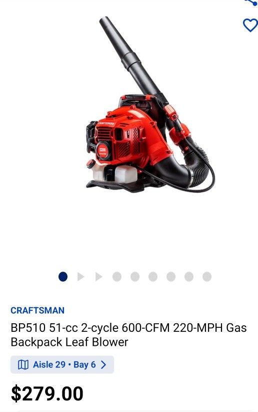 Craftsman Backpack Leaf Blower 