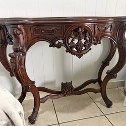 Stunning Ornate Victorian Rococo Revival Console Table
