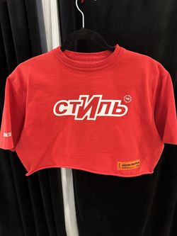 Designer Heron Preston Style Cropped Shirt