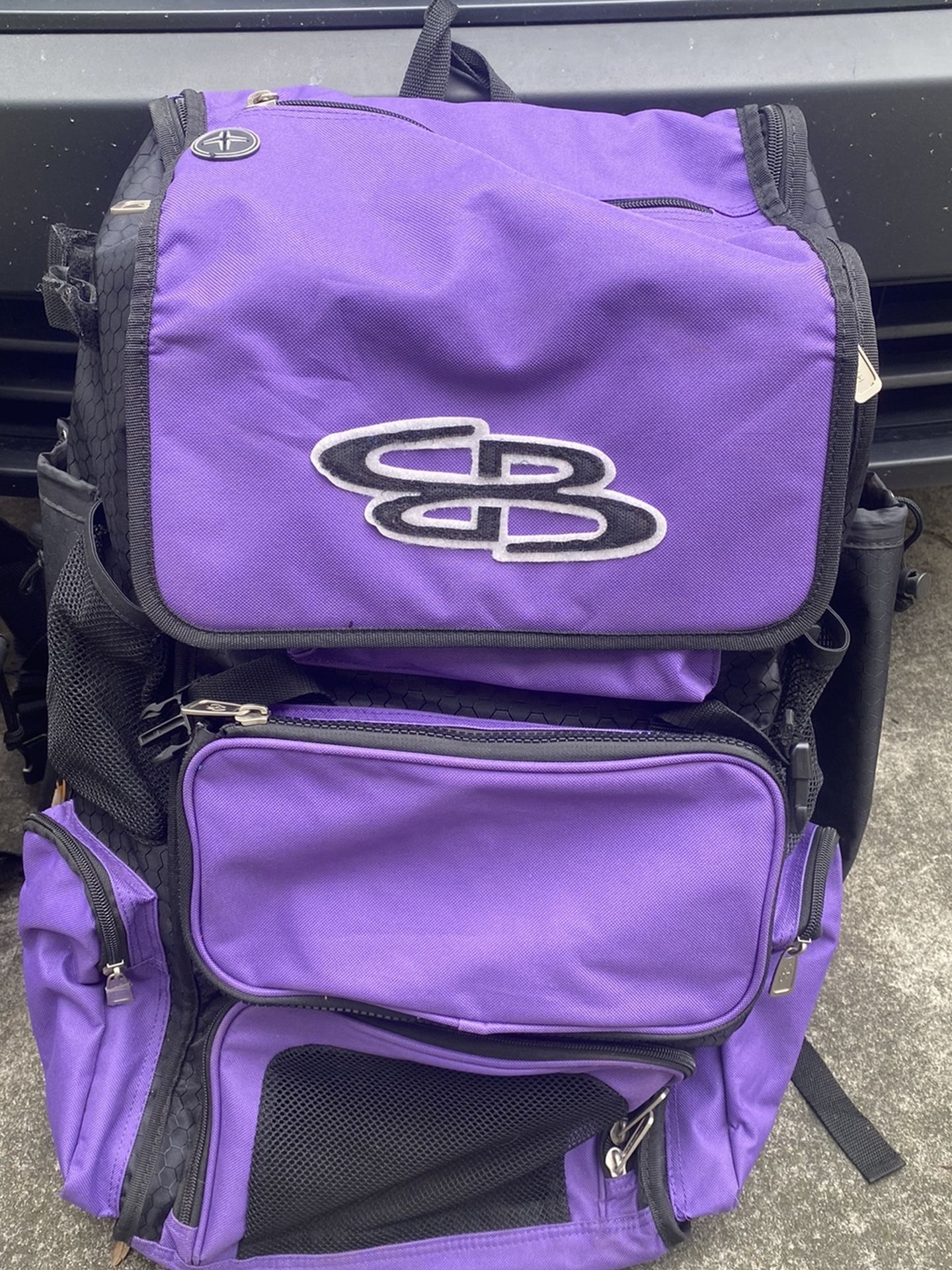 Boombah Superpack Purple Softball Baseball Bat Bag