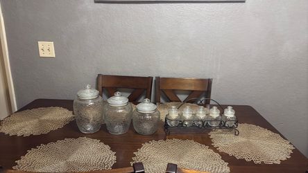 Princess house Fantasia crystal glass canister set 3pc