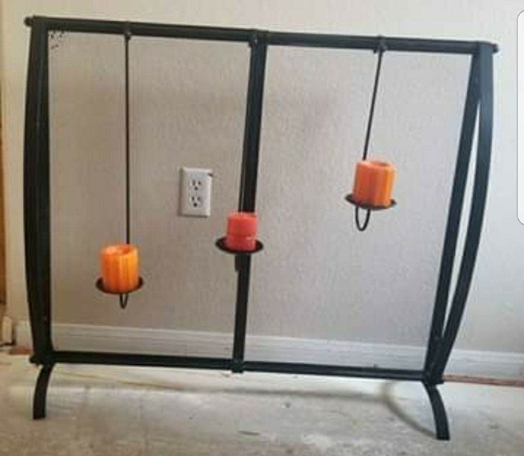 FIRE PLACE SCREEN with Removable Candle Holders (NLV CRAIG RD AND SIMMONS)