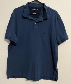 Nautica Classic Fit Men's Cotton Polo Shirt Blue XL Short Sleeve Logo
