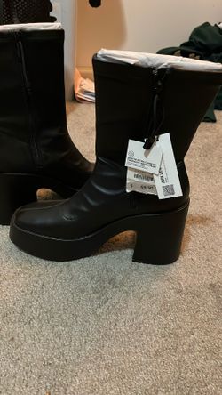 Brand New Zara Boots With Tags Black Size 11