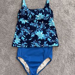 Women’s Lands’ End Tankini Swimsuit Set- Size 12