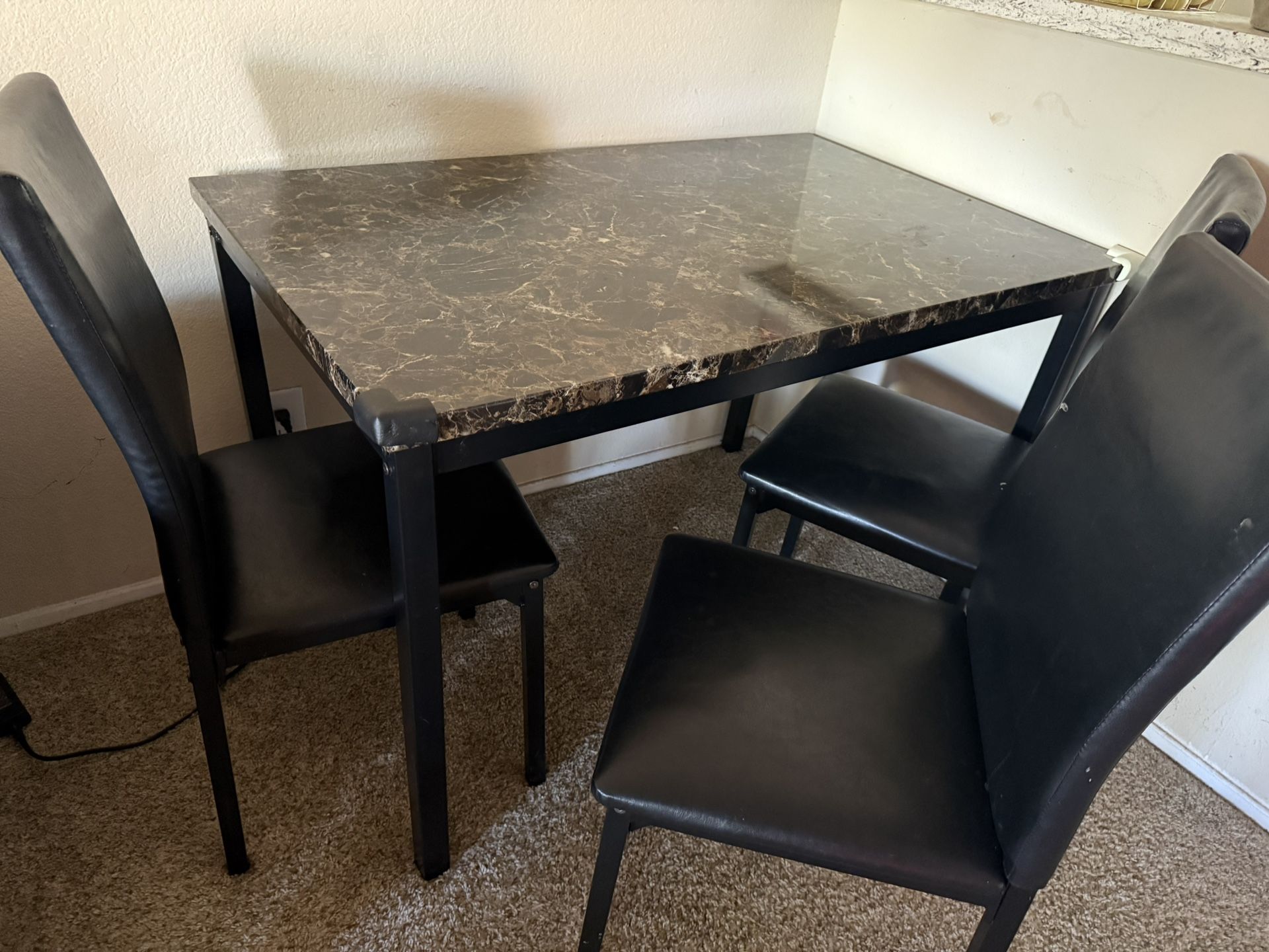 Cute Marble Top Dining Table With 4 Chairs 