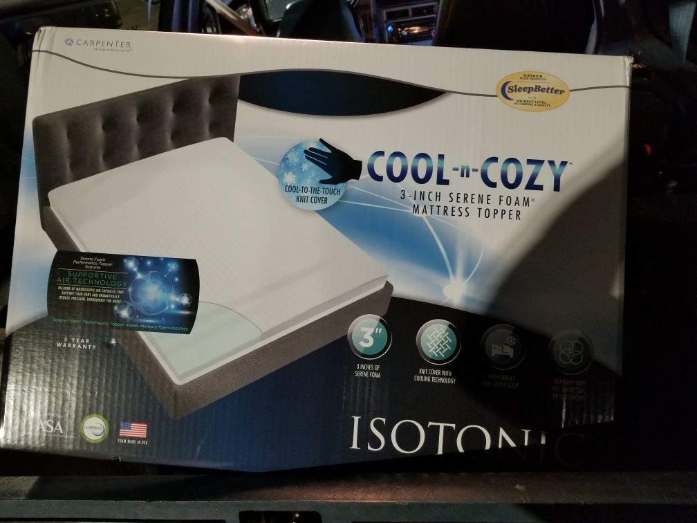 ISOTONIC COOL N COZY 3 INCH SERENE FOAM MATTRESS TOPPER