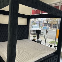 Brand new tufted, canopy beds available, same day delivery
