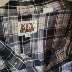 Vtg Ely Cattleman Pearl Snap Western Shirt Short Sleeve Large Plaid Rockabilly  3xl