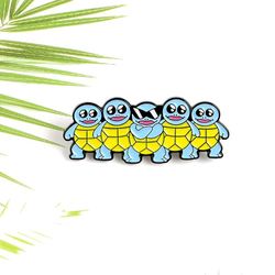 BUY 1 GET 1 FREE: Pokemon Enamel Pin Blue Cool Squirtle Squad Japan Anime New