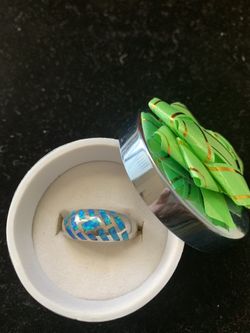 Silver with Australian Opal Finger Ring