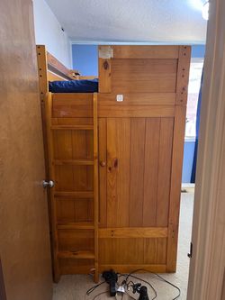 Solid Wood Loft Bed with Storage and Trundle