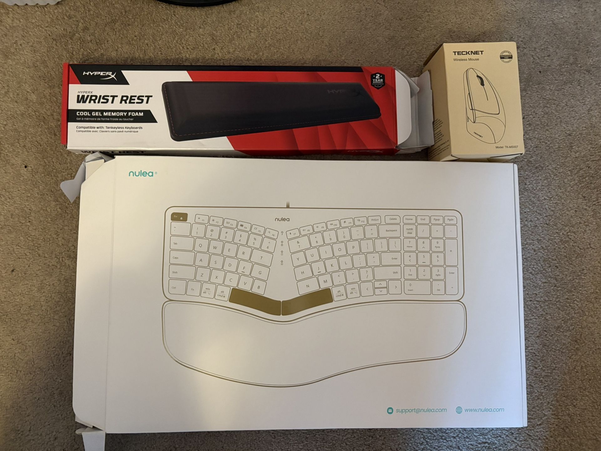 Ergonomic Keyboard, Mouse, and Wrist Rest