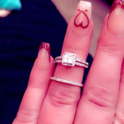 10 K Diamond Wedding Set size 7